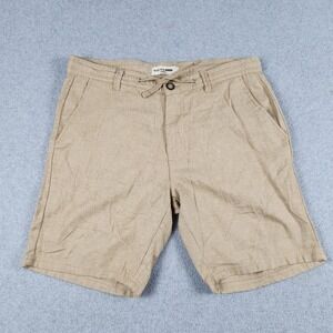 Hudson & Barrow Shorts Mens 32 Brown Regular Fit Drawstring Waist Casual Wear